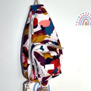 Vera Bradley 10L ripstop sling backpack immersed blooms jewel pattern 10”x19”x3”